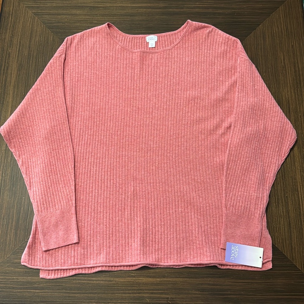 Stars Above womens long sleeved pajama top dawning rose size XXL.